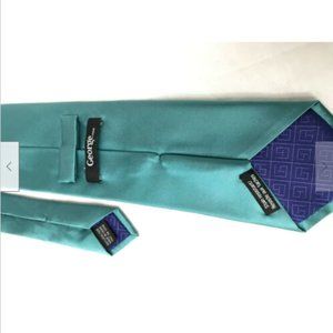 Solid Teal Blue-green Silk Men's Necktie Stain Resistant 59"